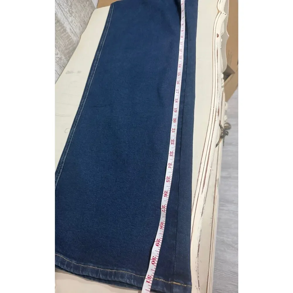 Michael Kors Selma Wide Leg Jeans Women’s 8 Overdyed Indigo Dark Wash NWT $125